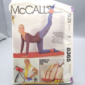 Vintage Sewing PATTERN McCalls 8365, Sports Accessories Package 1980s tote bag
